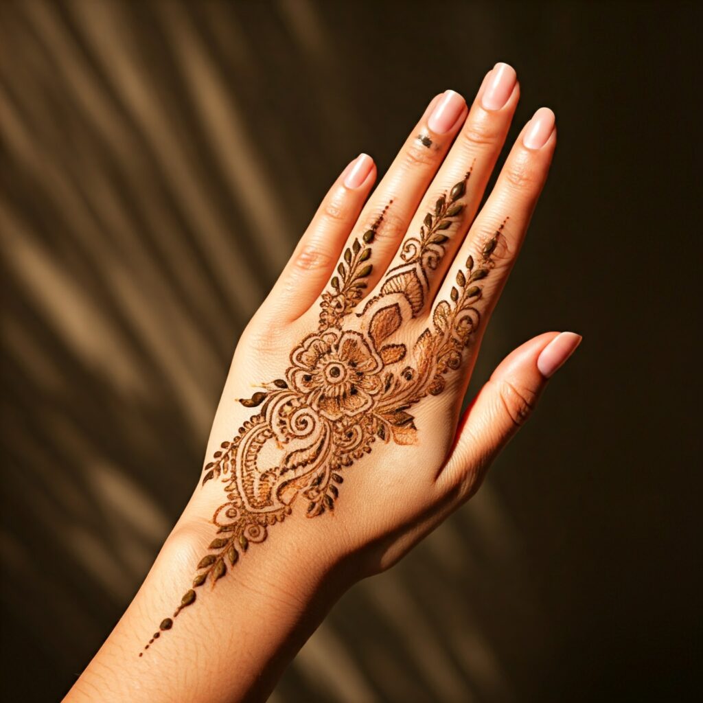 modern royal front hand mehndi design