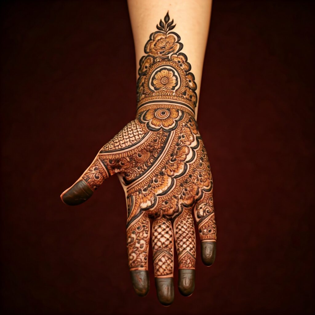 Simple Royal Front Hand Mehndi Design - 1