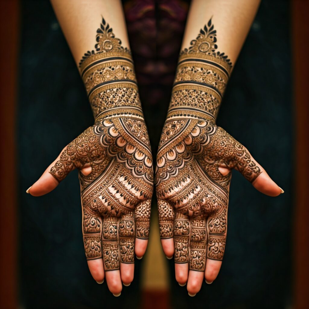 modern royal front hand mehndi design


