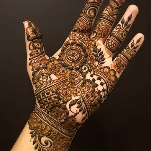 Intricate Floral Royal Mehndi for Front Hand
