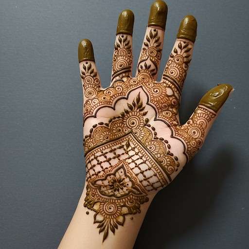 Modern Mehndi with Royal Paisley and Swirls