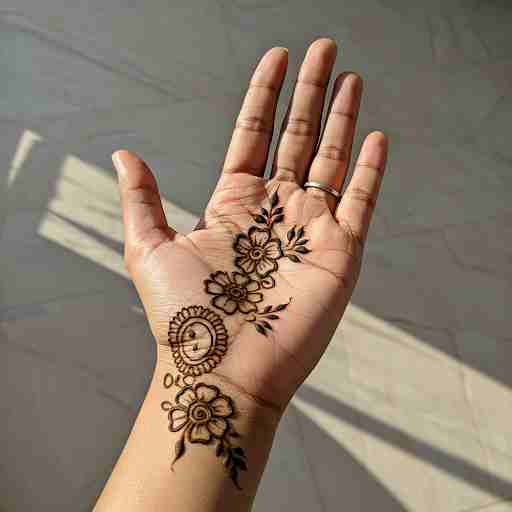 A playful henna vines and design