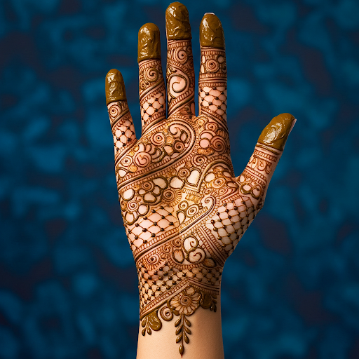 Arabic mehndi's bold strokes and flowing shapes