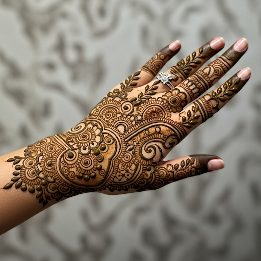 Henna's warm tones complementing every skin tone