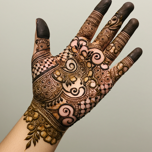Traditional arm form of mehndi for beautiful patterns.