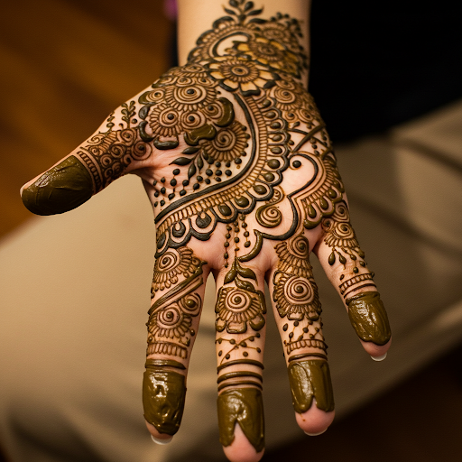 Henna's intricate patterns, a visual feast